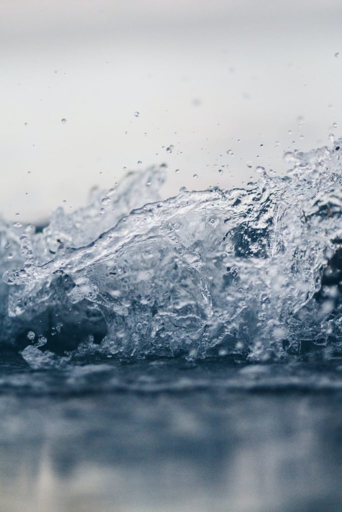 a close-up of water splashing