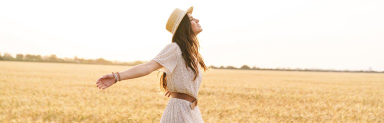 a person in a field