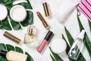 a table with a variety of beauty products