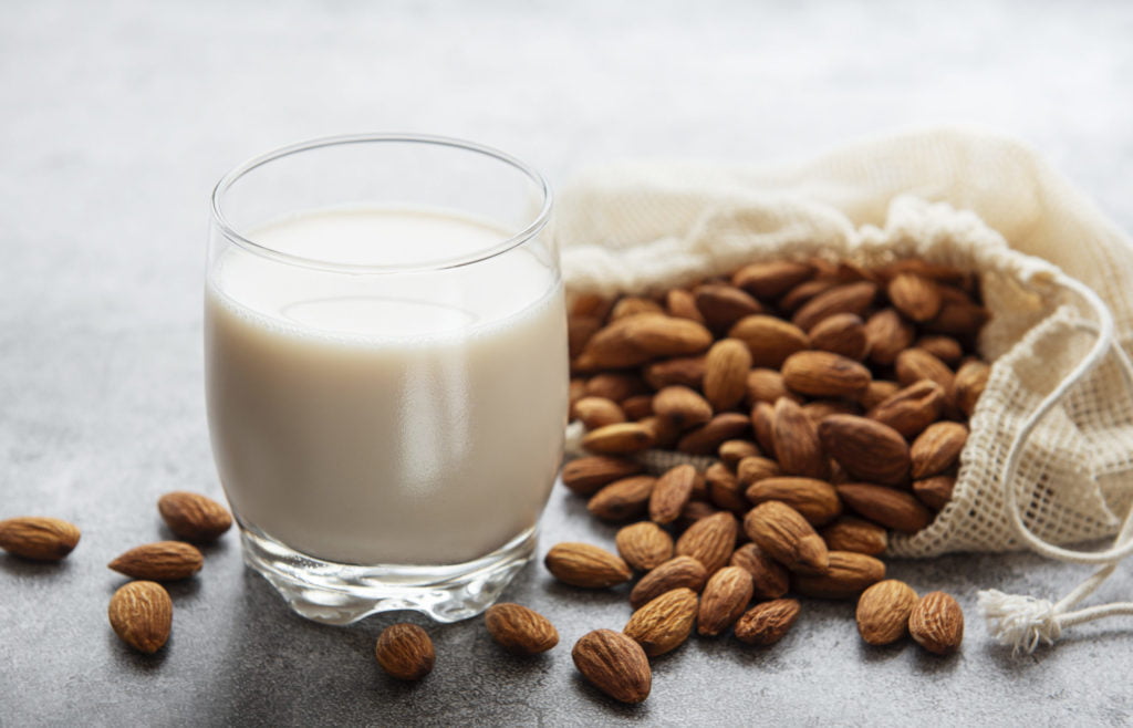 Almond milk and almonds