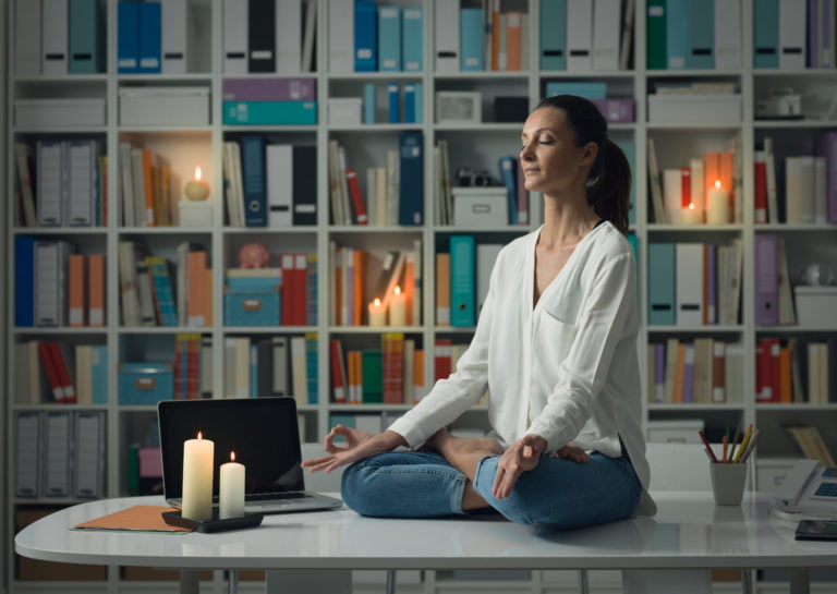 life advice, woman practicing meditation at home utc scaled
