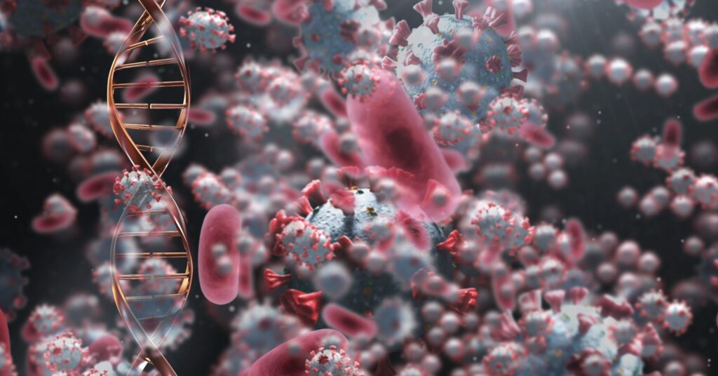 uncategorized, red cells and dna strain over macro coronavirus co utc scaled