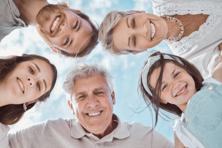 life advice, smile sunshine low angle shot of a family spendin utc
