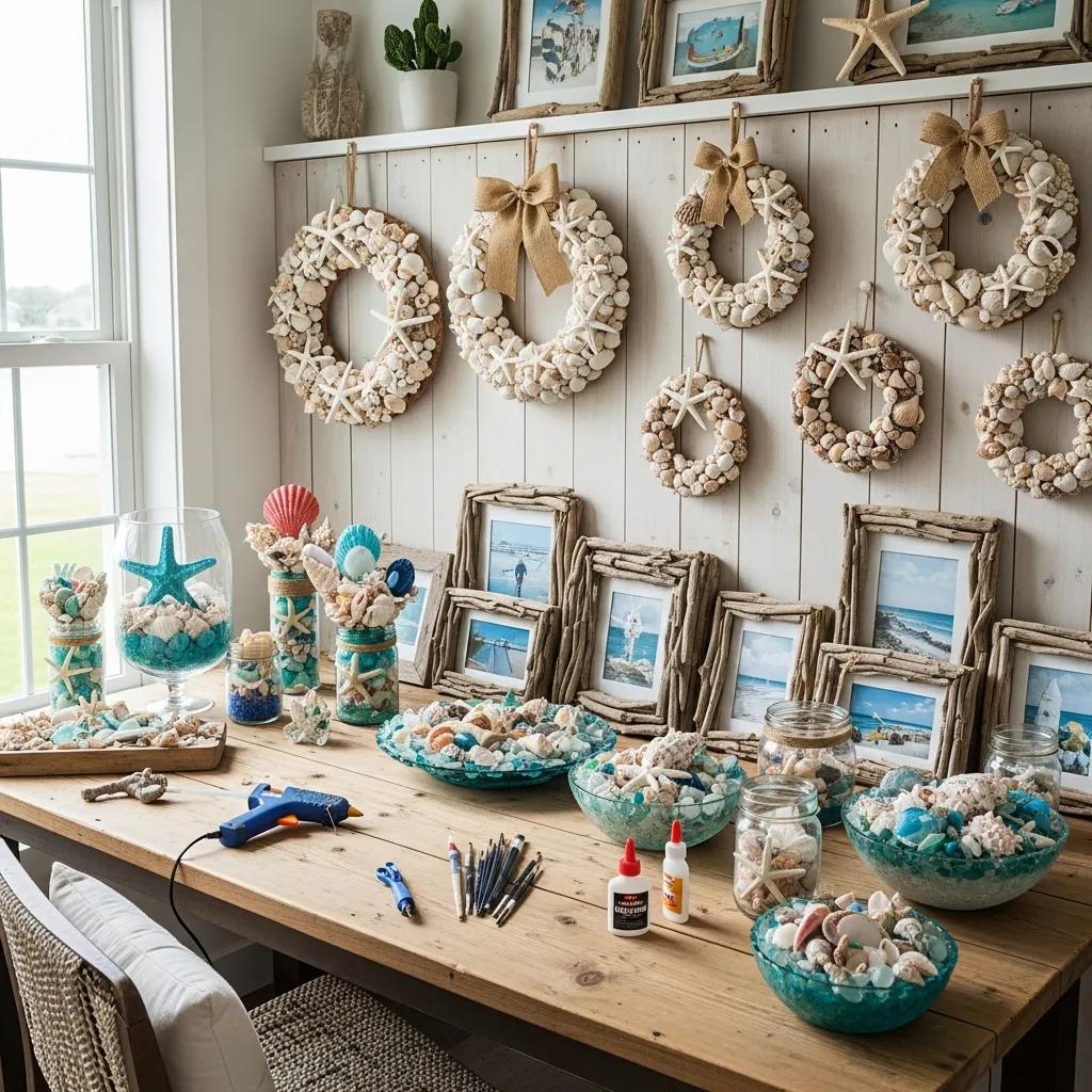 DIY seashell projects and upcycling ideas for coastal home decor